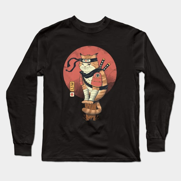 Shinobi Cat Long Sleeve T-Shirt by Vincent Trinidad Art